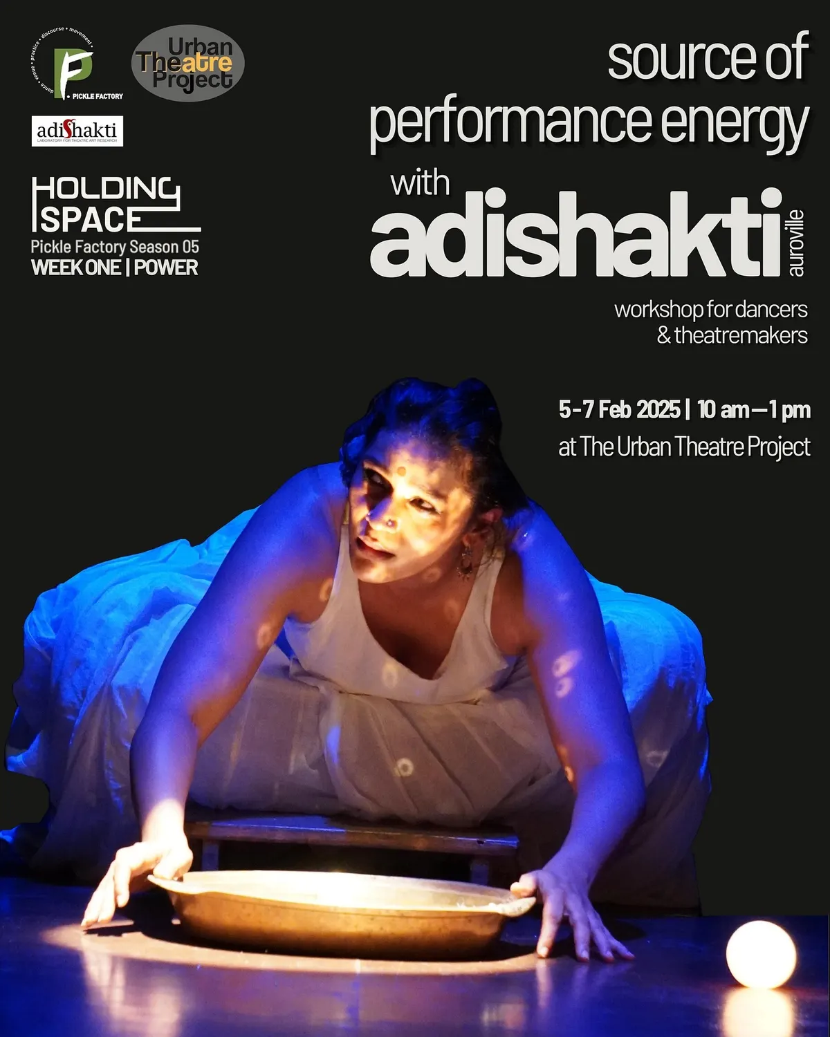 Poster for the Adishakti workshop Source of Performance Energy.