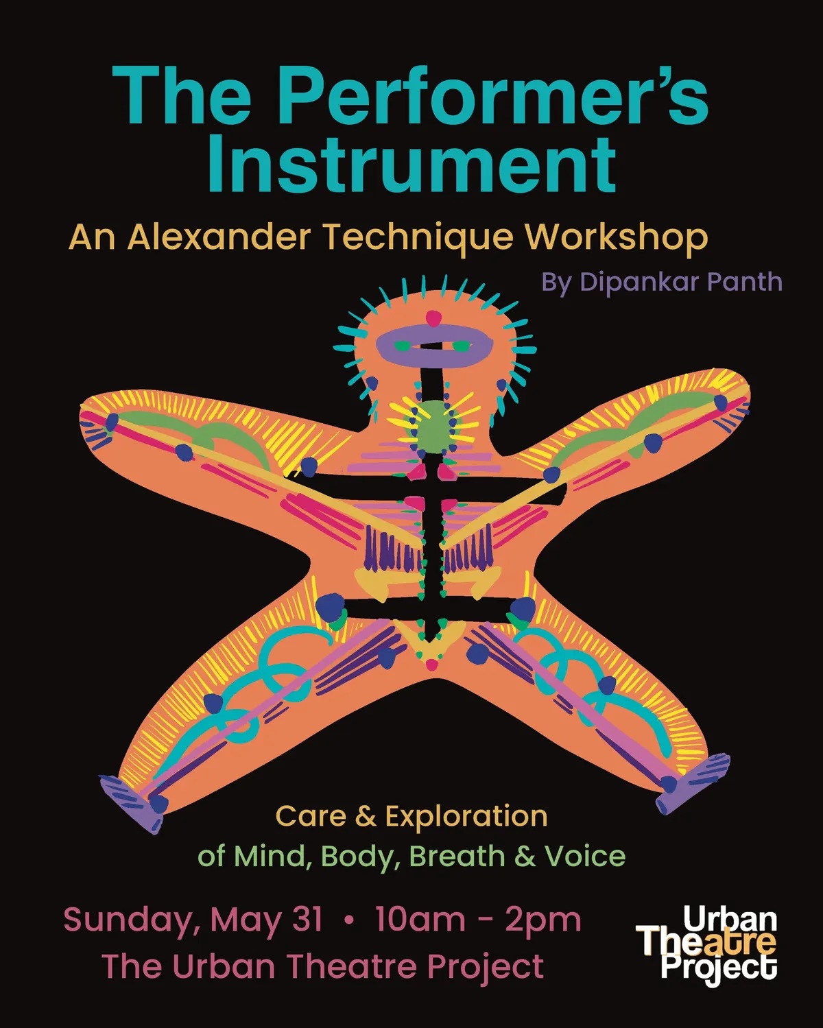 Poster for The Performer's Instrument, an Alexander Technique workshop.