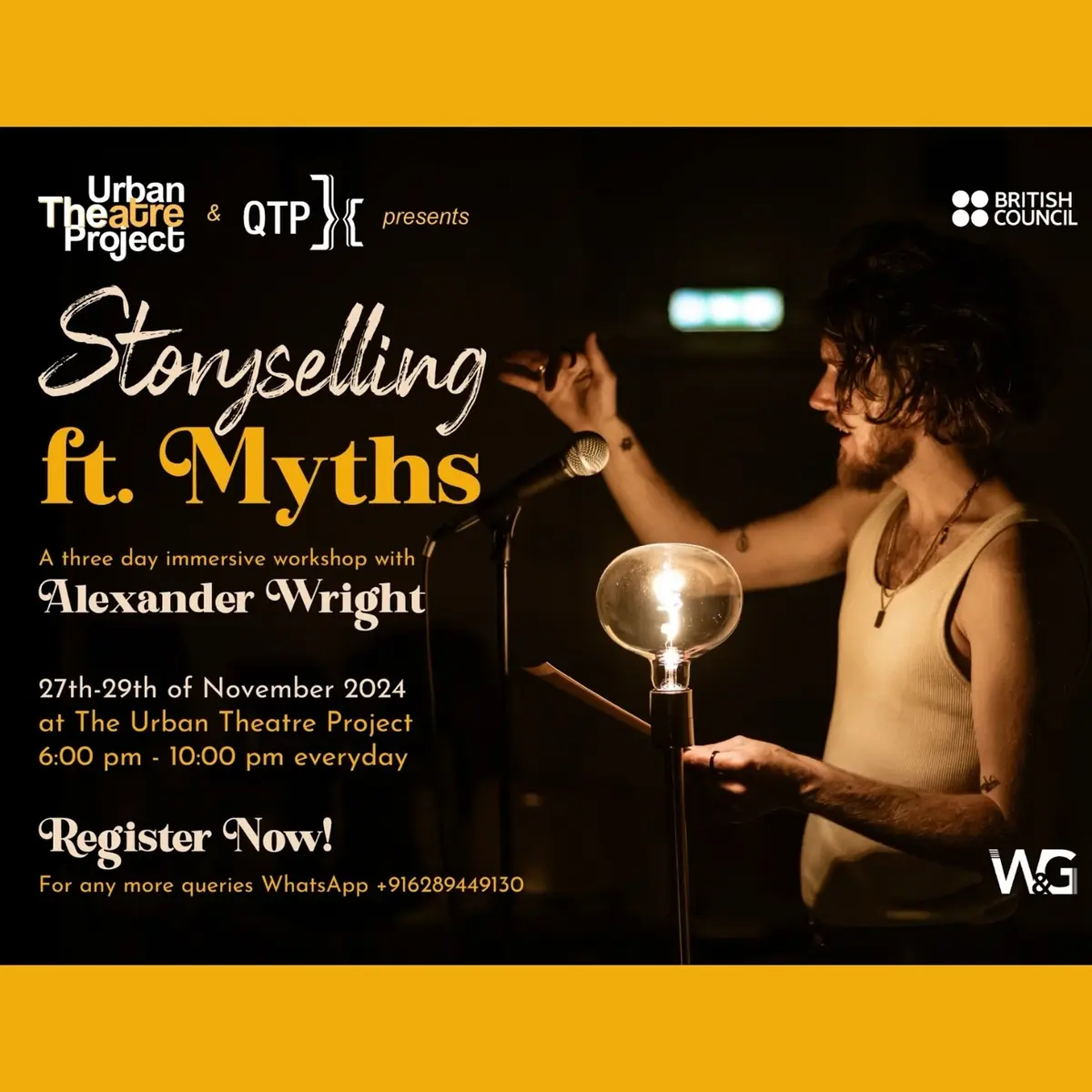 Poster for Storyselling ft. Myths with Alexander Wright.